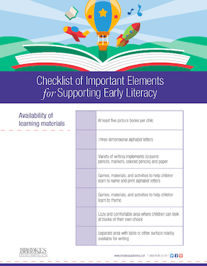 Literacy Checklist - Early Childhood Resources