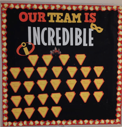 Banner with words Our team is incredible