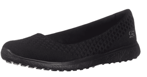 Skechers Microburst Flat in black- teacher shoes