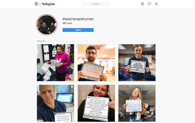 Still of #teachersarehuman Instagram channel.