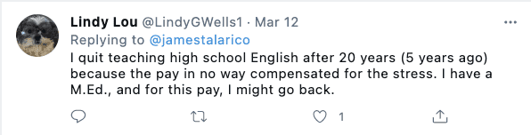 Teacher tweet in response of James Talarico's Bill