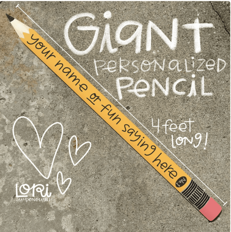 Four foot personalized pencil from an Etsy seller