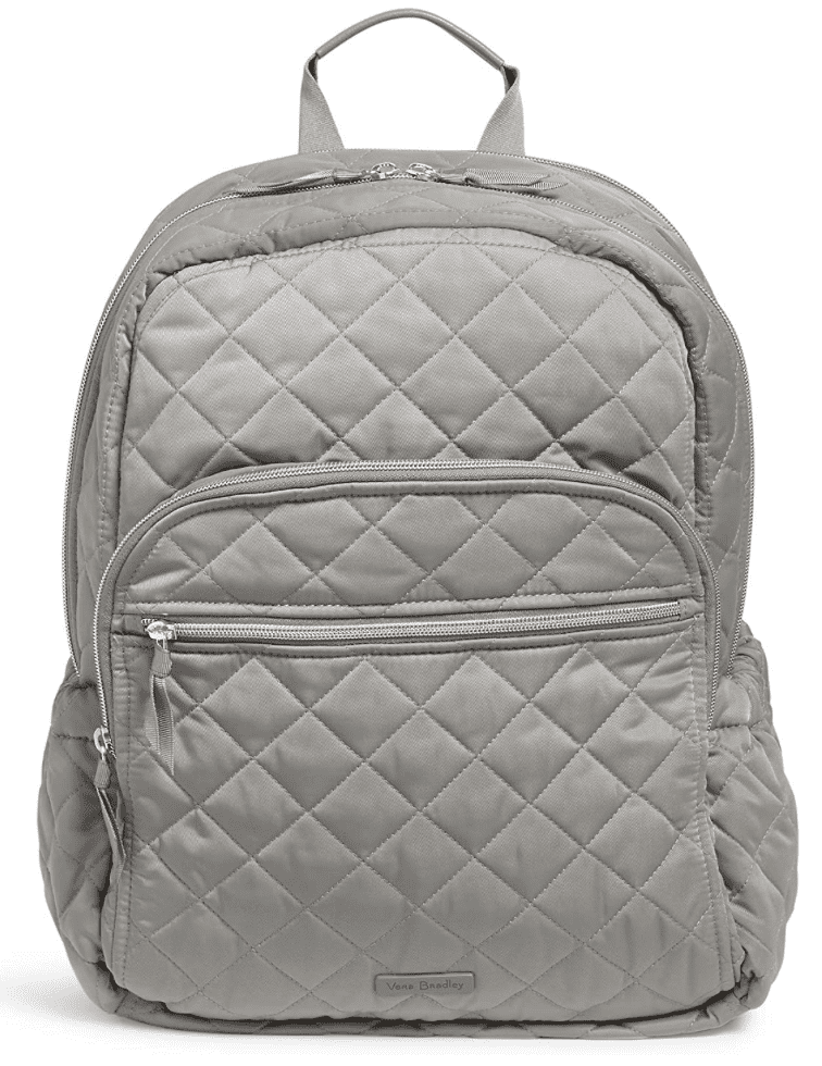 Grey quilted backpack