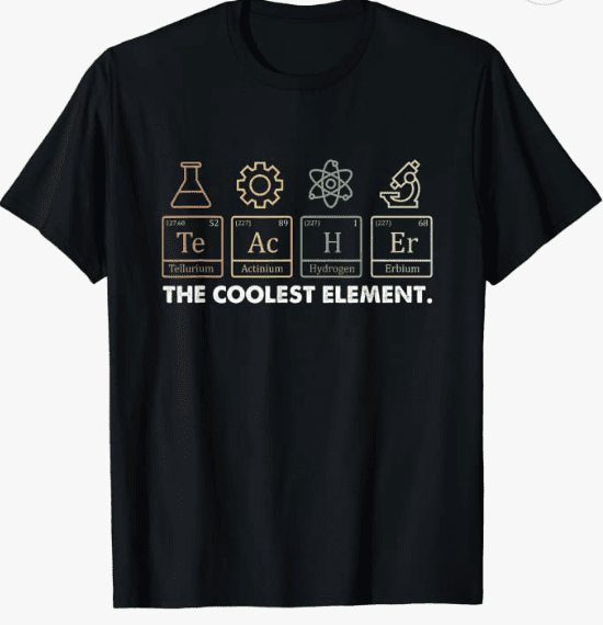 T-shirt with the words "The coolest element."- science t-shirts