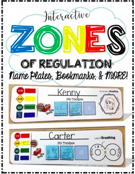 Zones of Regulation activities including name plates, bookmarks and more