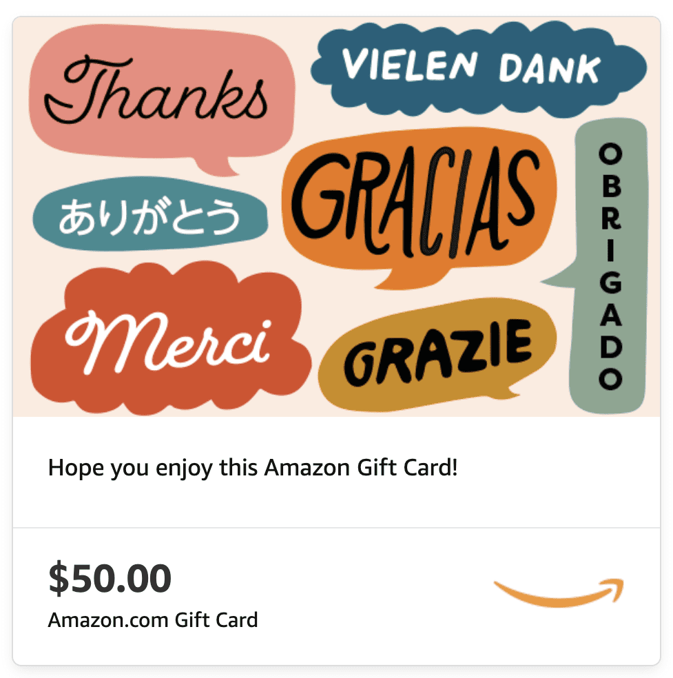 Gifts for Art Teachers: Amazon gift card