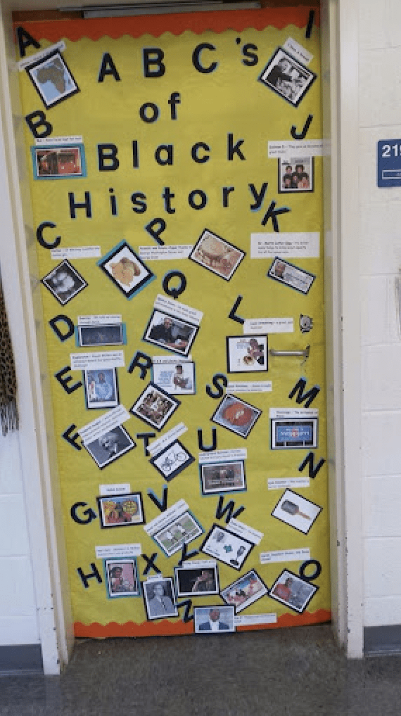Door with ABC’s of Black History 