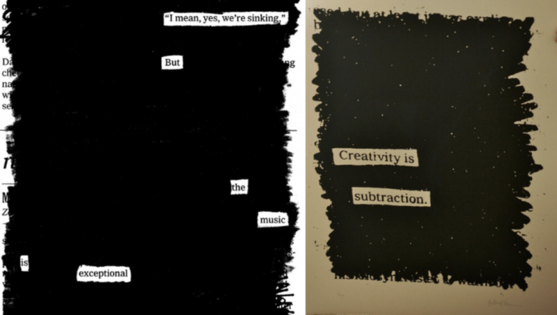 Blackout poetry example