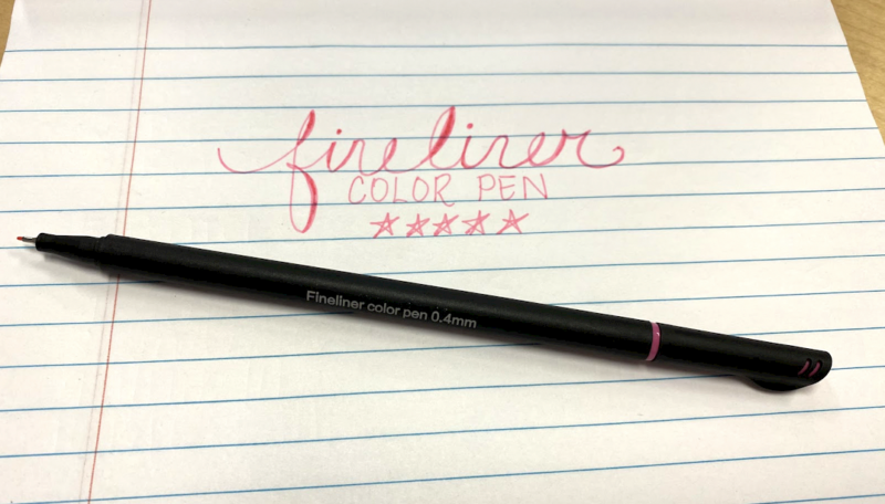 Fineliner Color Pen on paper- Best Pens for Notetaking