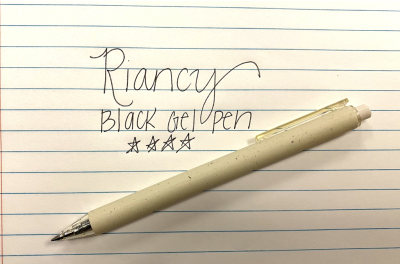 Riancy Black Gel Pen on paper- Best Pens for Notetaking