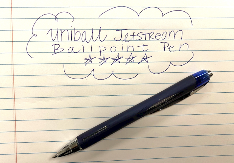Uniball Jetstream RT Ballpoint Pen 0.7 on paper- Best Pens for Notetaking