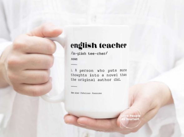 Mug with definition of English teacher
