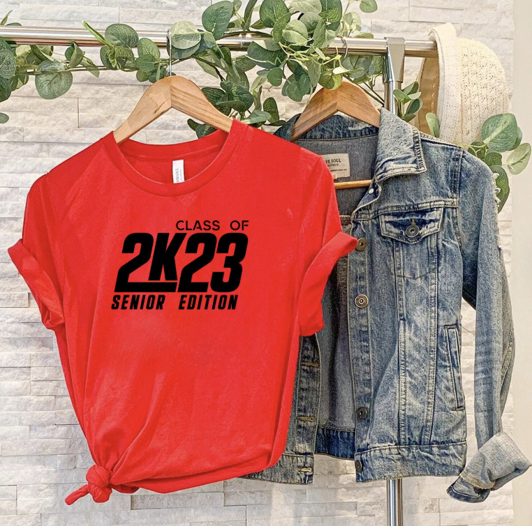 Red 2k23 graduation shirt- graduation shirt ideas