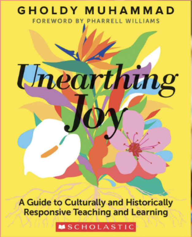 photo of the yellow book cover of unearthing joy