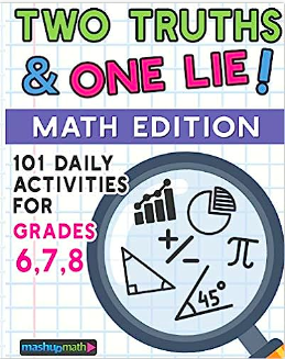 Two truths and one lie for middle school math. 