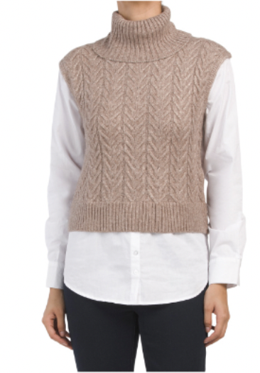 Brown sweater vest