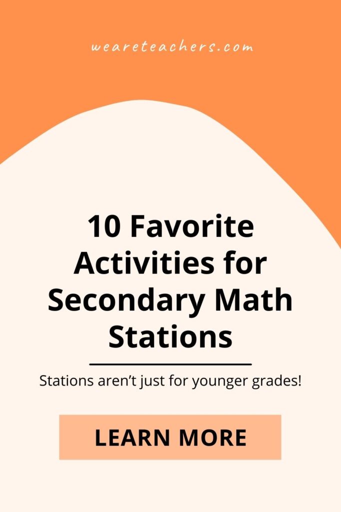 Looking for activities for secondary math stations? These educator-approved games and activities are perfect for middle and high school math.