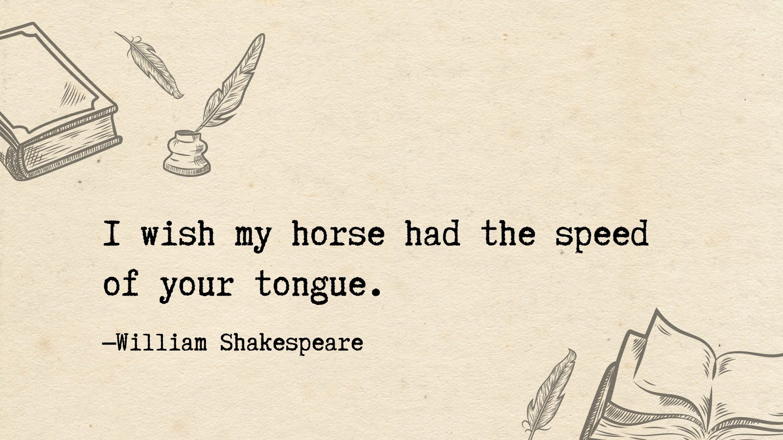 SHAKESPEARE Quote My Kingdom for a Horse