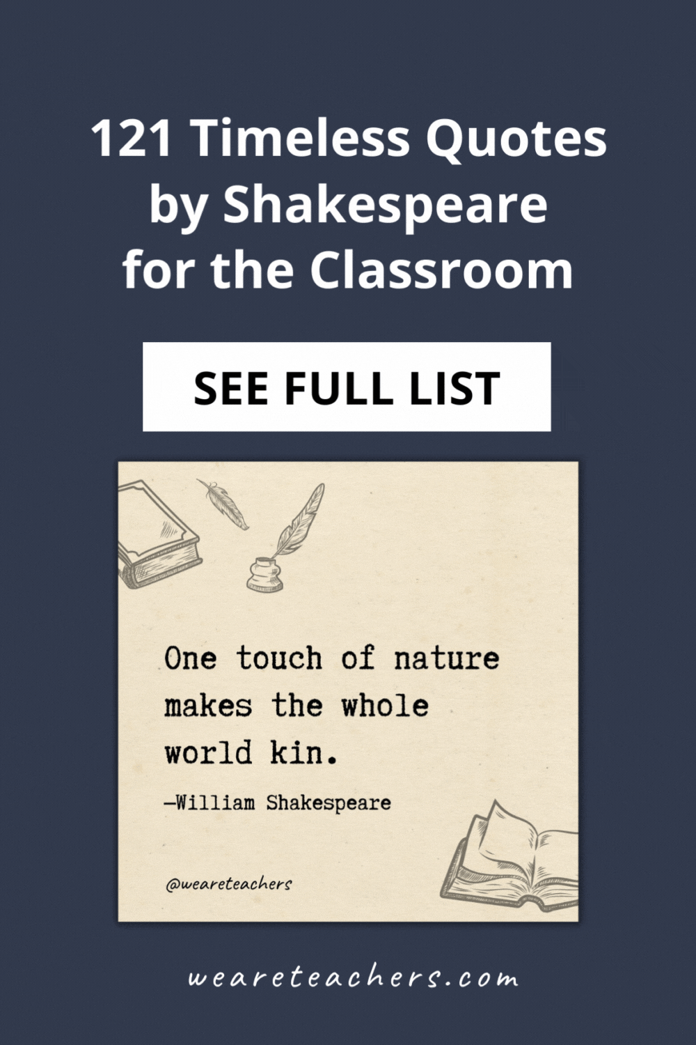 These timeless Shakespeare quotes will be relevant and meaningful to your students and are perfect for sharing in the classroom.
