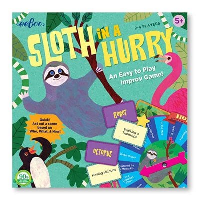 Sloth in a Hurry game, for the best board games for kids 