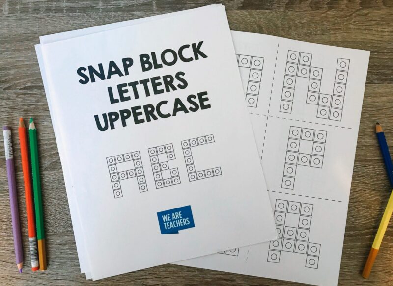 Snap-Block-Printable A worksheet for students to use to learn the alphabet