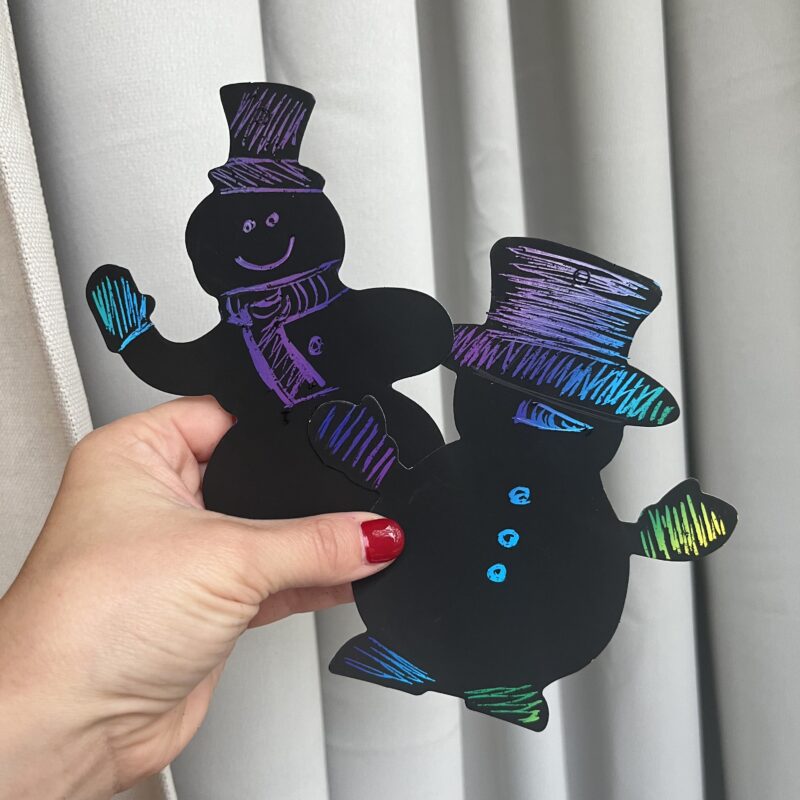 Snowman Scratch Art 2