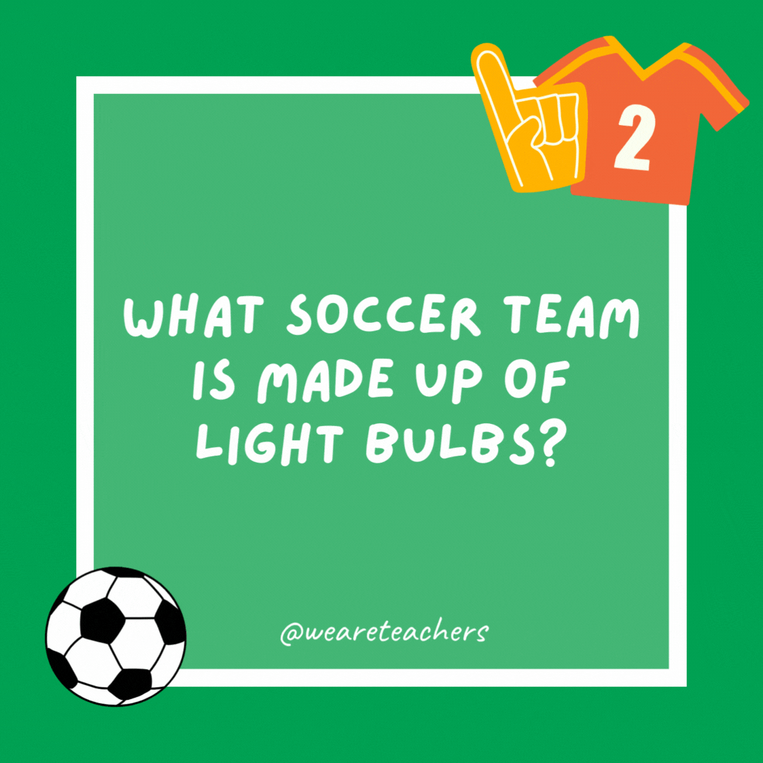 What soccer team is made up of light bulbs?

Wattford.