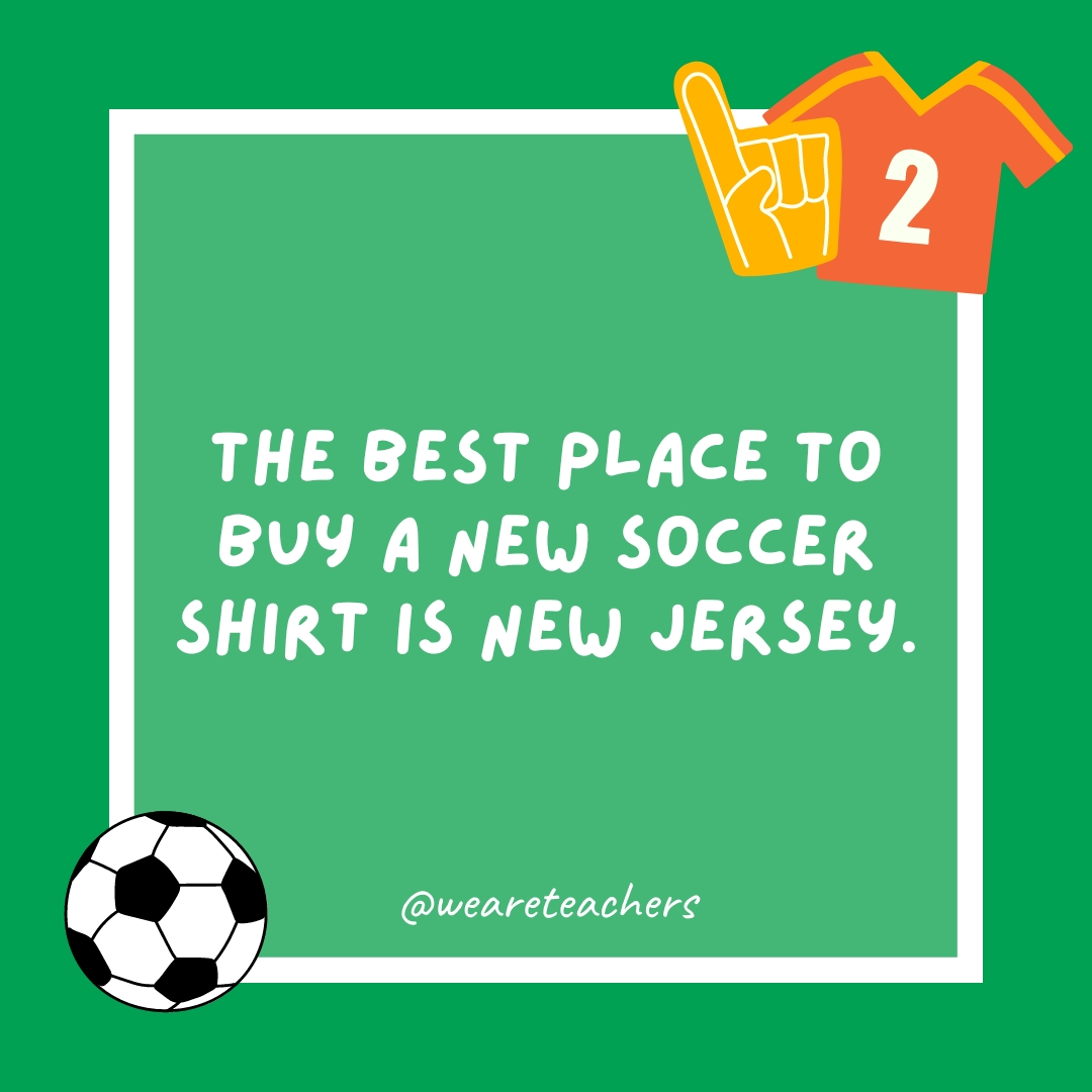 The best place to buy a new soccer shirt is New Jersey.