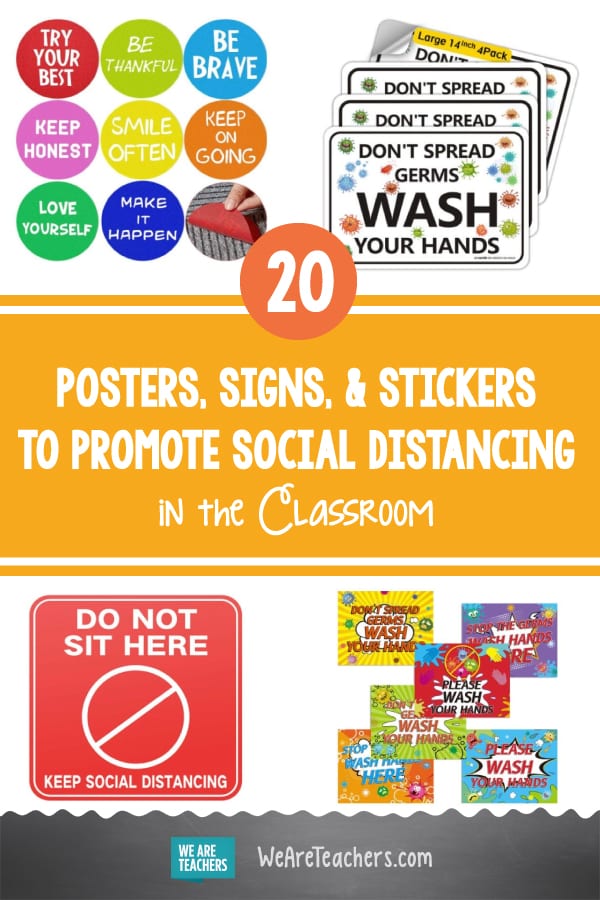 20 Posters, Signs, & Stickers to Promote Social Distancing in the Classroom