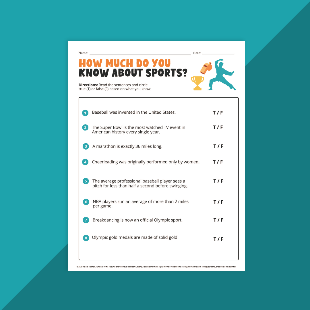 Image of a sports theme day activity.