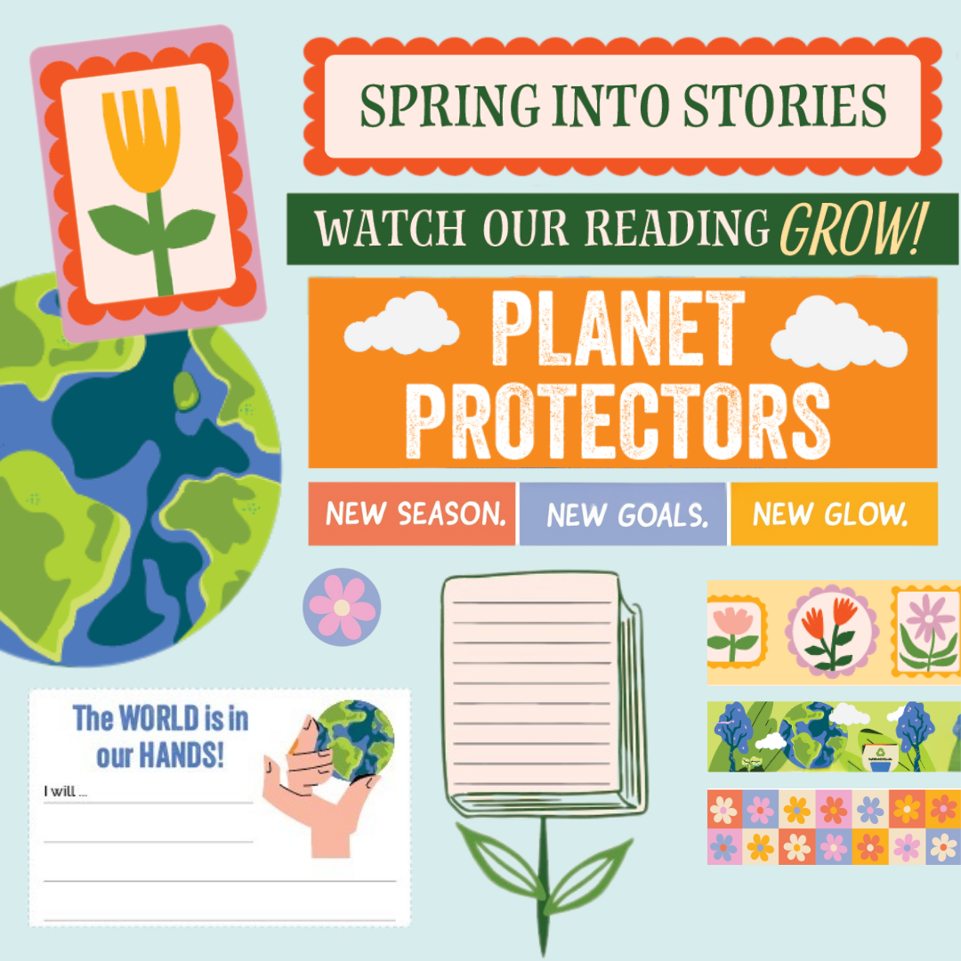 Spring Bulletin Boards am image of elements from the spring bulletin board kits