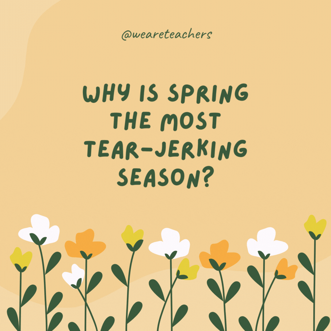 Why is spring the most tear-jerking season?

Because love—and pollen—are in the air.