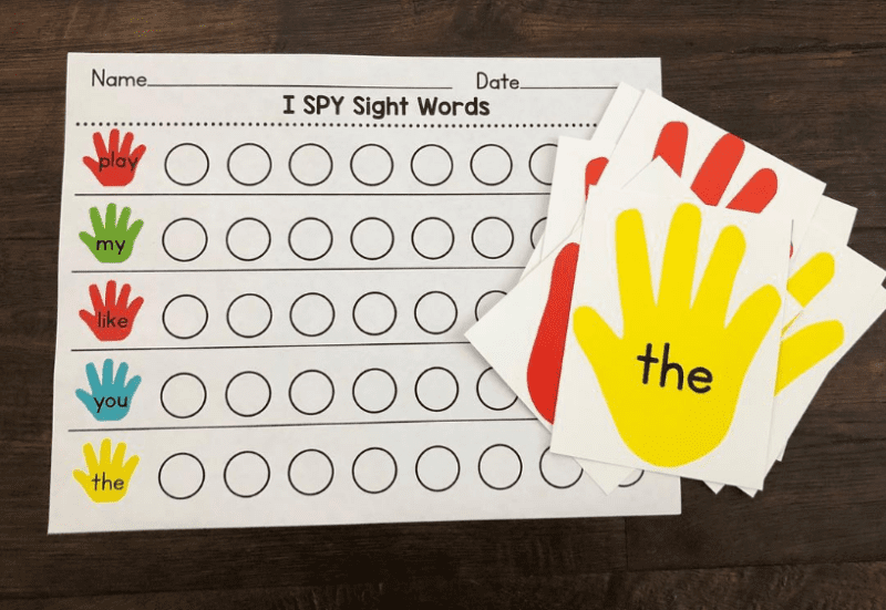 Spy words around the classrom