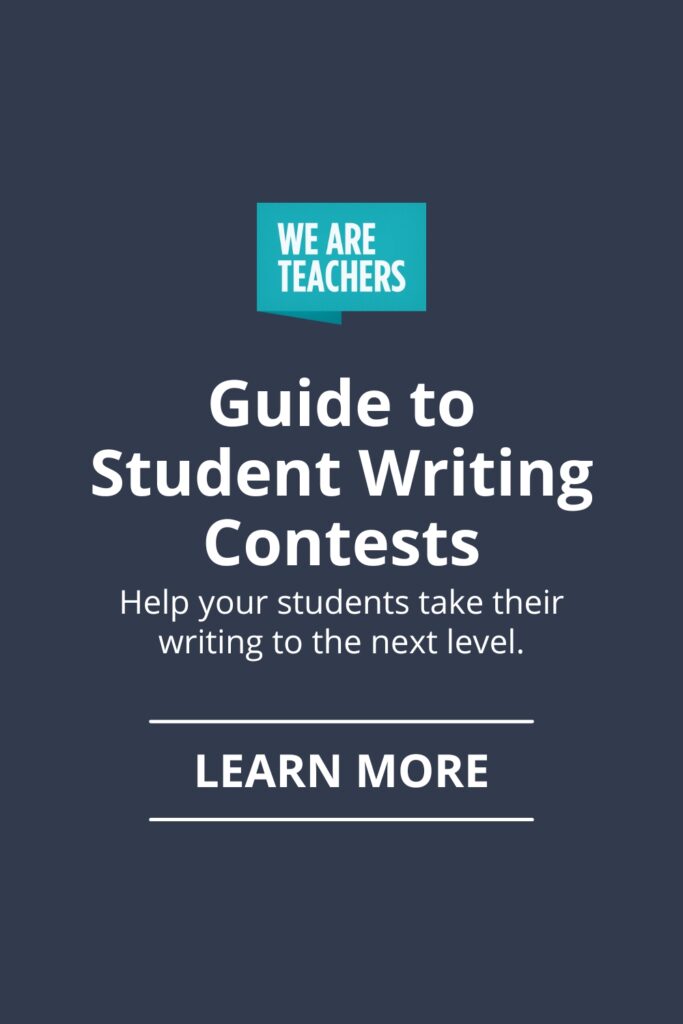 Are you looking for student writing contests to share in your classroom? This list will give students plenty of opportunities.