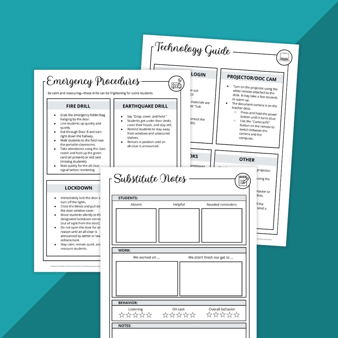 Substitute Teacher Binder—Editable Google Slides Resource - Image 3