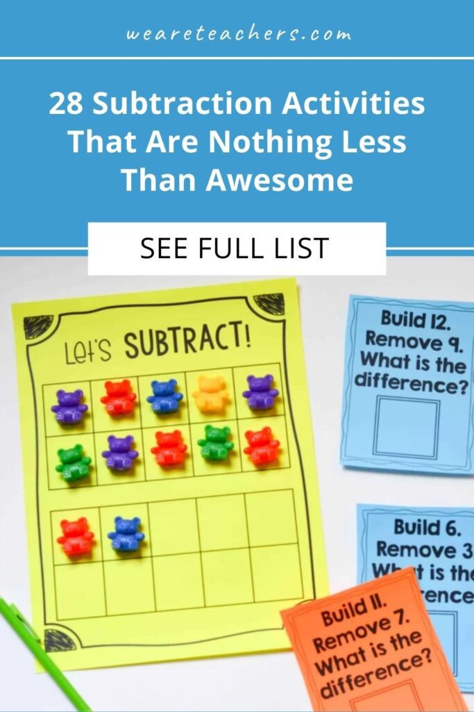 Find all the best fun and meaningful subtraction activities for helping elementary math students master this vital skill.