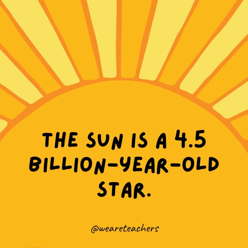 The sun is a 4.5 billion-year-old star.- facts about the sun
