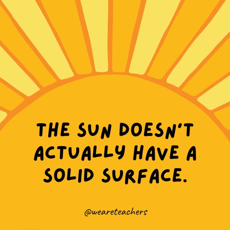 The sun doesn’t actually have a solid surface.