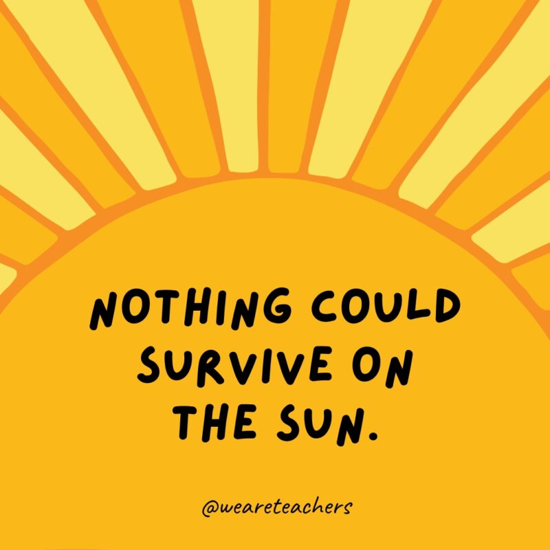 Nothing could survive on the sun.- facts about the sun