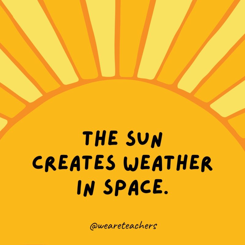 The sun creates weather in space.