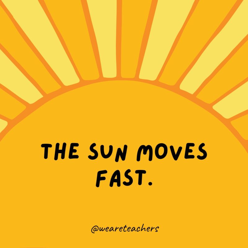 The sun moves FAST.