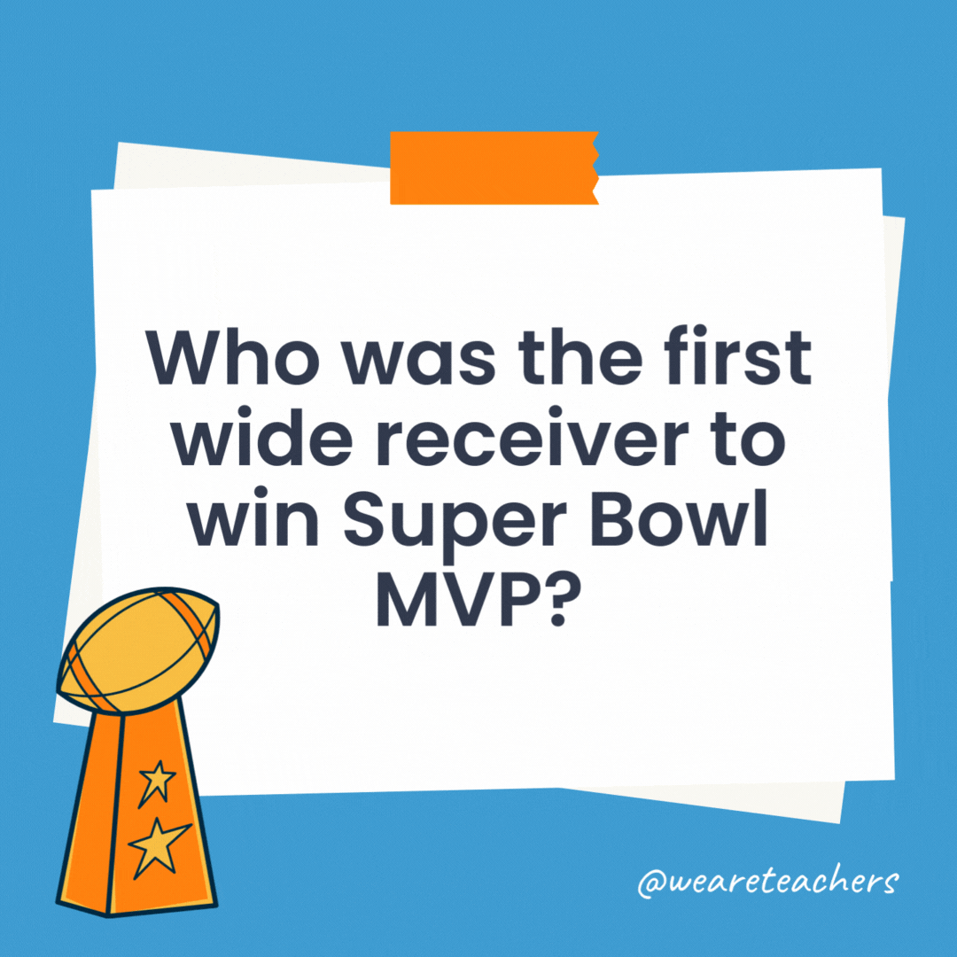 Who was the first wide receiver to win Super Bowl MVP?

Lynn Swann of the Pittsburgh Steelers in Super Bowl X (1976).