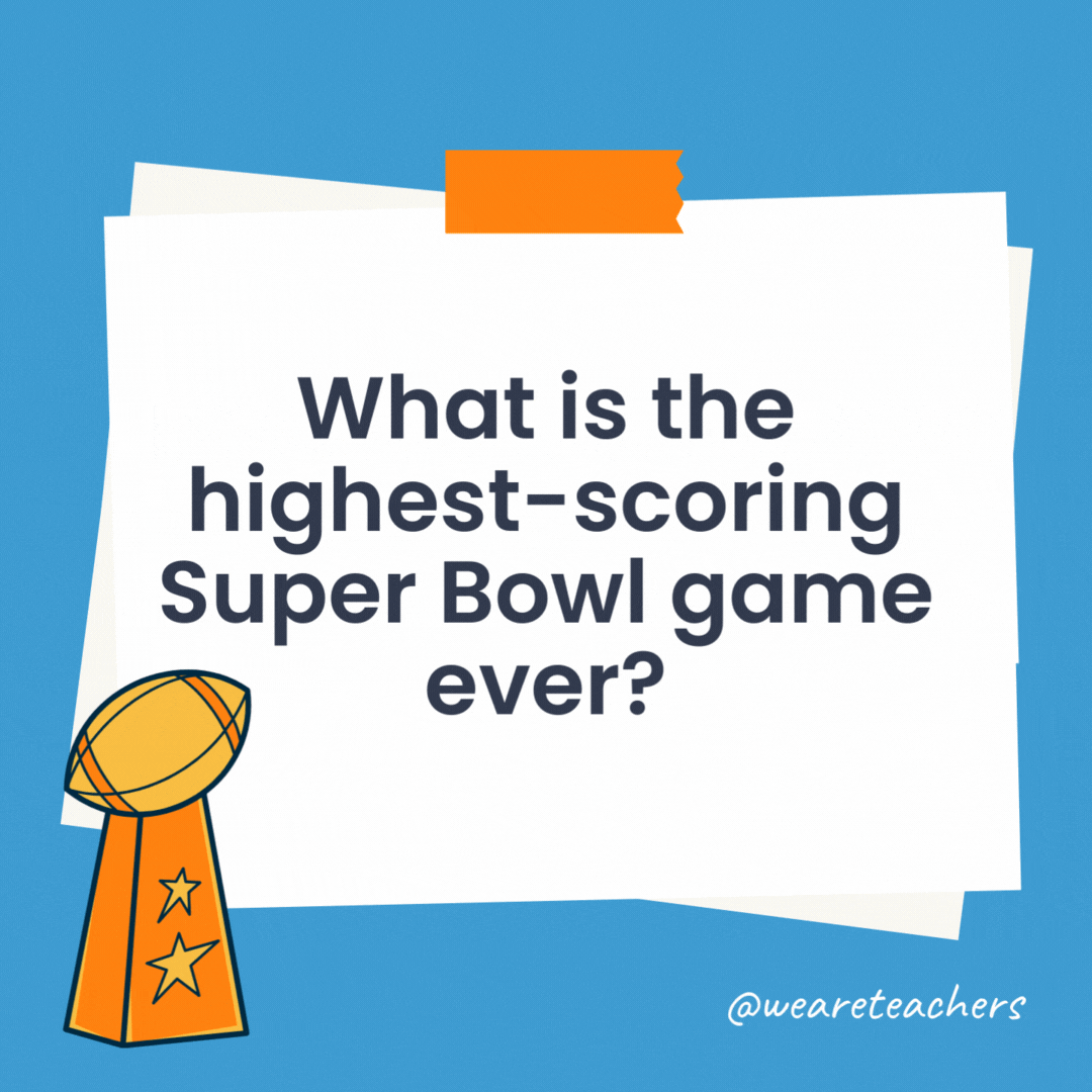 What is the highest-scoring Super Bowl game ever?

Super Bowl XXIX (San Francisco 49ers vs. San Diego Chargers) with a combined 75 points.