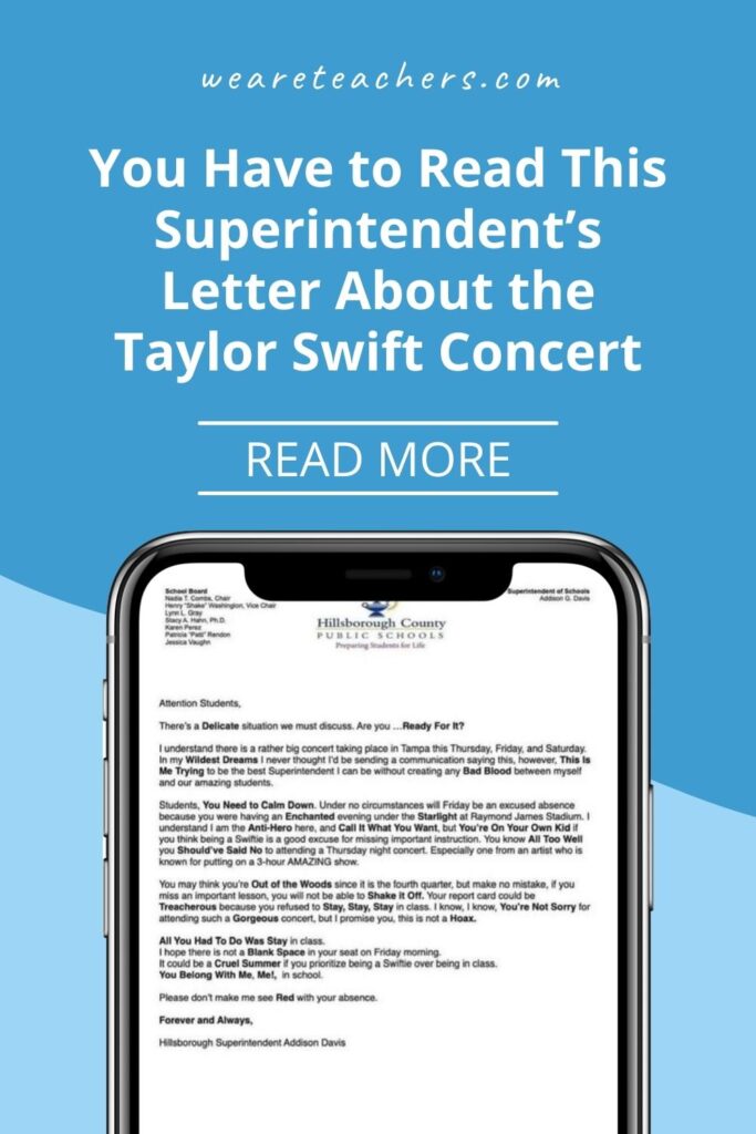 This superintendent's letter about the Taylor Swift concert is going viral. See why and read our thoughts on this wholesome communication!