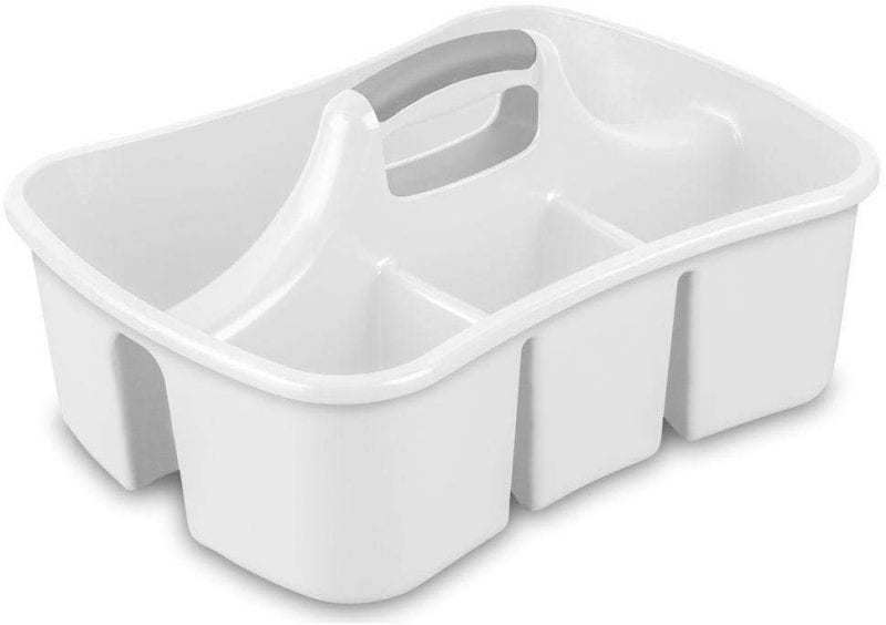 White Classroom Cleaning Supplies Caddy