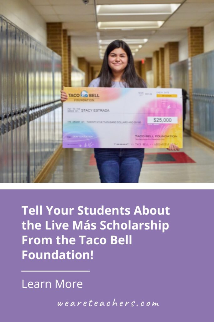 Your students could win up to $25,000 with the Taco Bell Live Más Scholarship! Apply today with just a 2-minute video submission.