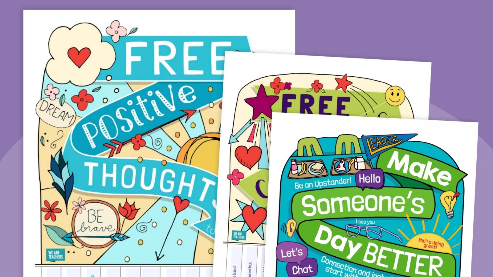 Take One Posters an image of three take one posters that promotes kindness and community for students