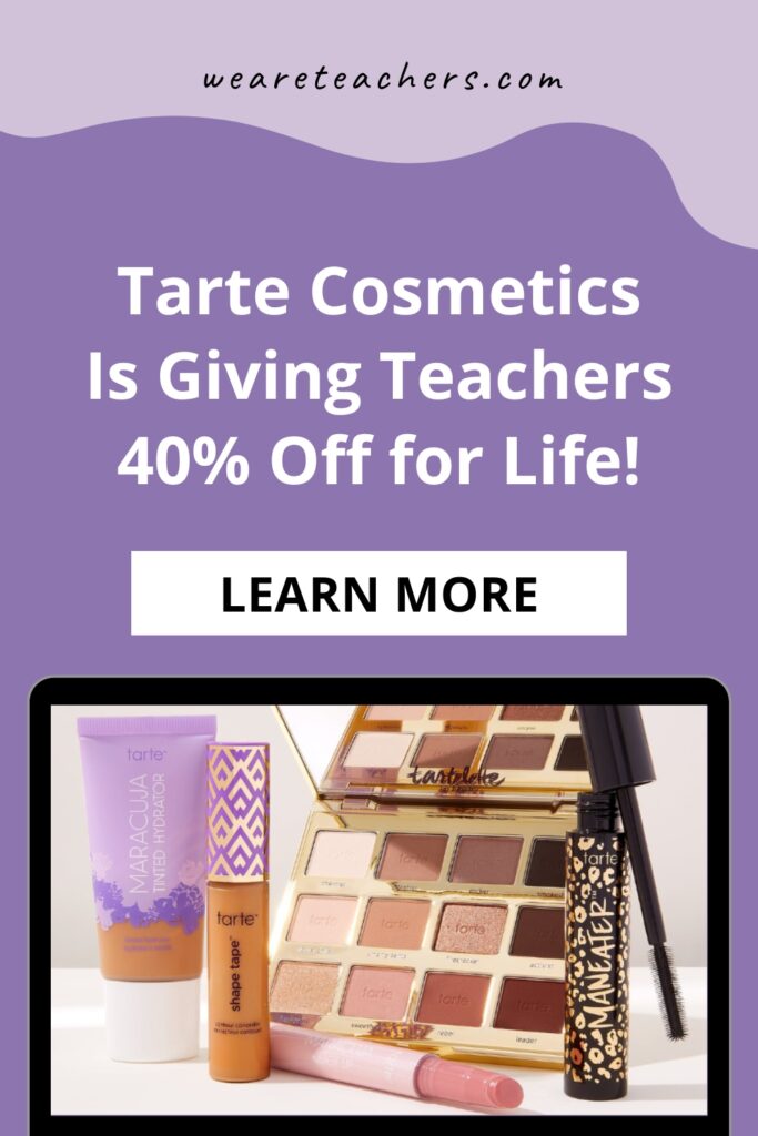 Teachers can get 40% off with this Tarte teacher discount! Stock up on your favorites or try some new glam items.