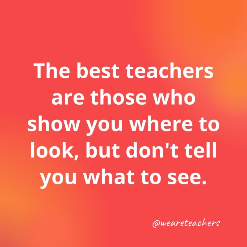 Teacher quotes - The best teachers are those who show you where to look.
