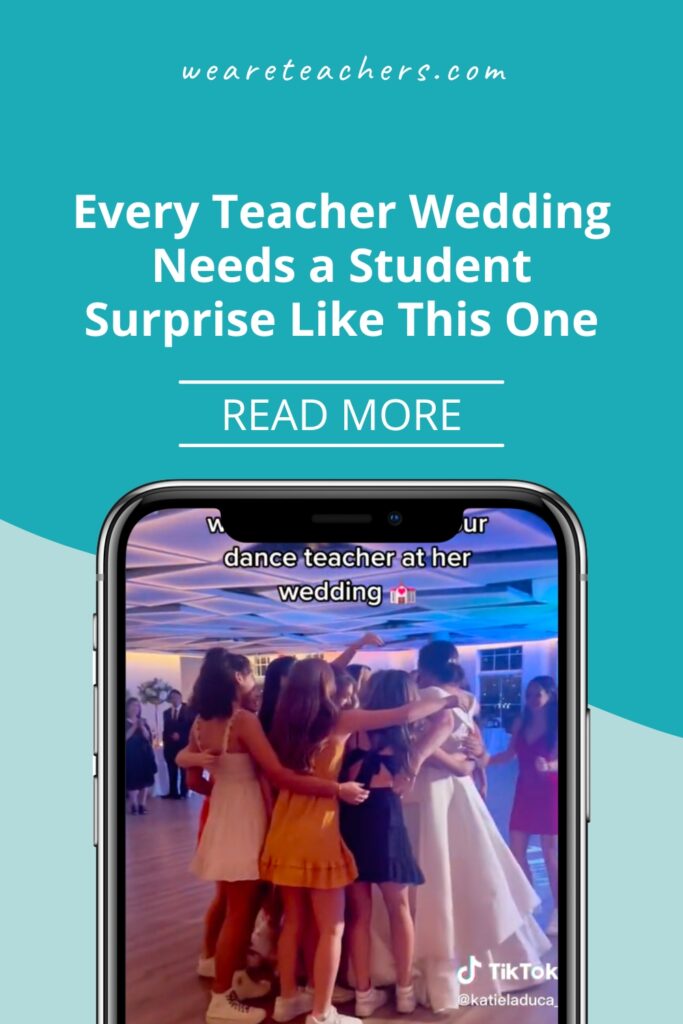 These students show their appreciation by surprising their teacher with a joyful dance on her wedding day.